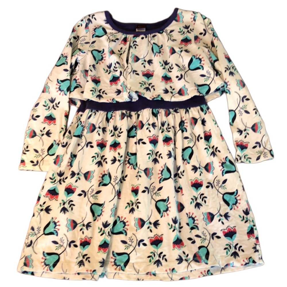 Tea Collection Girls Floral Long Sleeved Dress Size 4